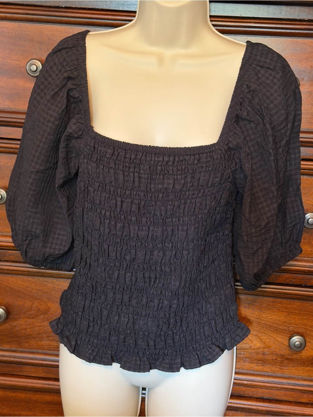 New Old Navy Squareneck Smocked Top Sz Medium